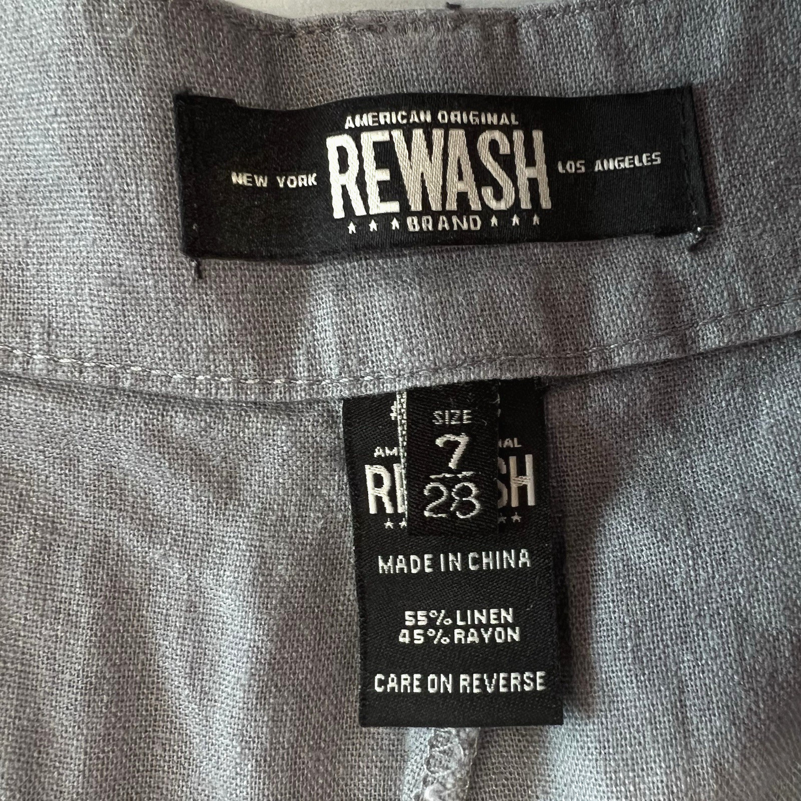 REWASH Brand Women’s Wide Leg Linen Blend Pants Size 7 / 28 30" Waist Coastal