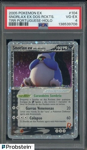 2005 Pokemon Ex TRR Portuguese #104 Snorlax Ex Dos Rckts. PSA 4 VG-EX