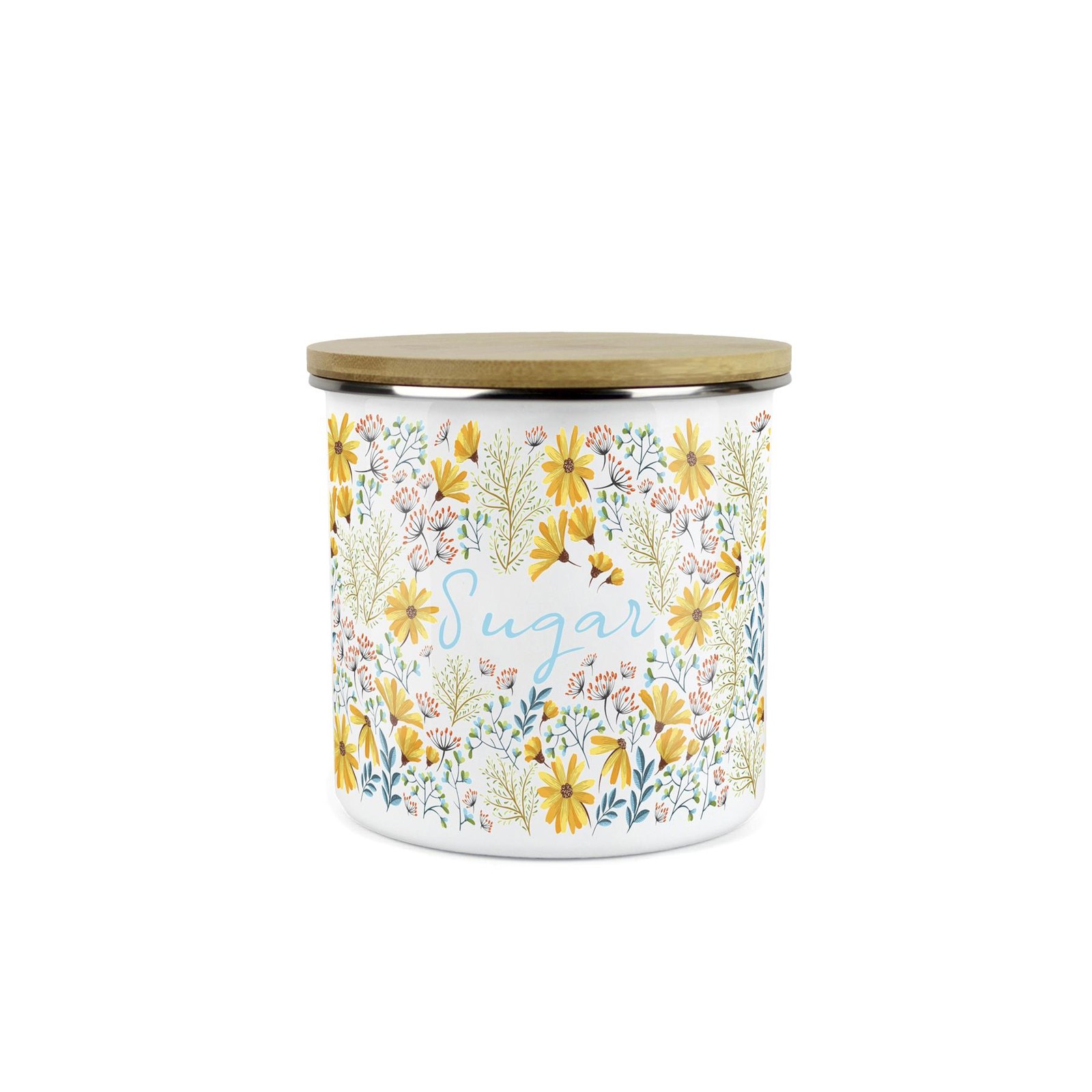 Daisies Floral Sugar Canister - Flowers & Foliage Medium Kitchen Storage Jar