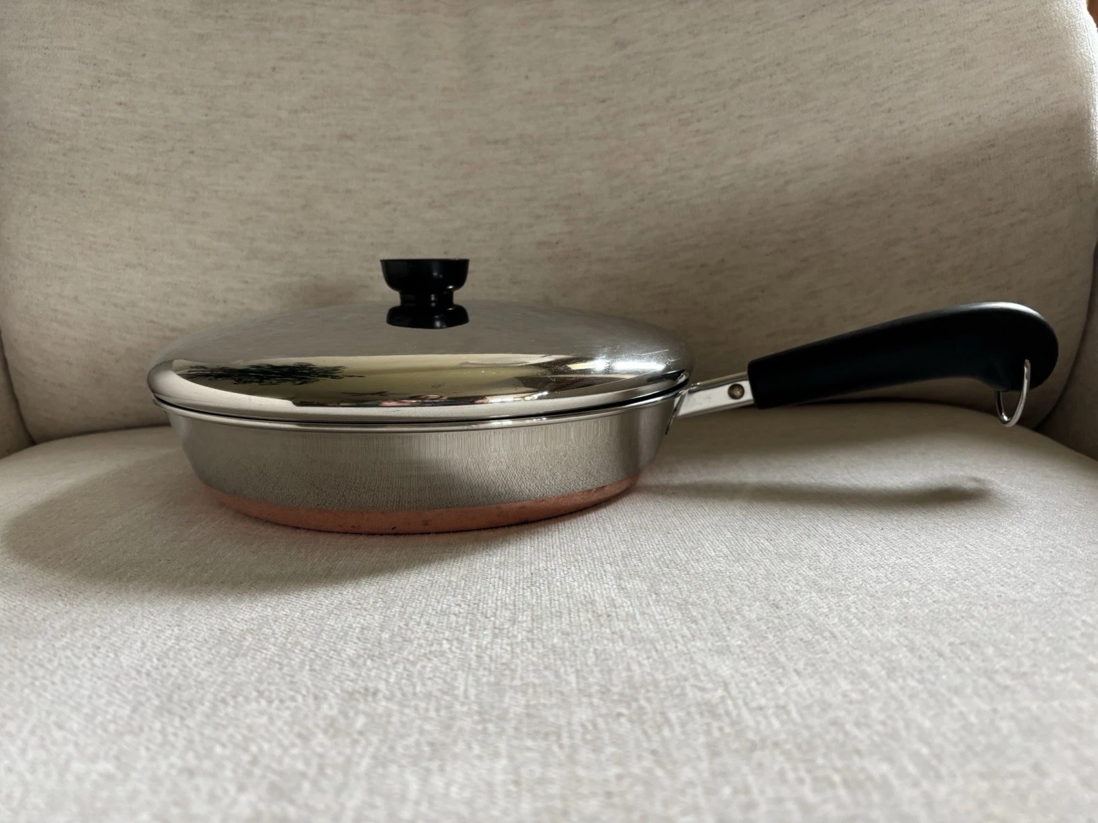 Vtg 1801 Revere Ware 10" Skillet Pan w/Lid Copper Bottom Clinton USA 79
Opens in a new window or tab