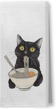 Black Cat Kitchen Towels, Decor Hand Towels for Bathroom, 01
