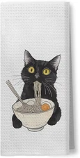 Black Cat Kitchen Towels, Decor Hand Towels for Bathroom, 01 