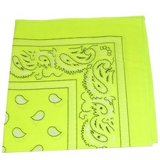 Paisley 100 Cotton Bandanas Neon Yellow