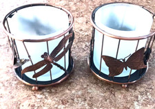Dragon fly and butterfly cage candle holders for votive candles
