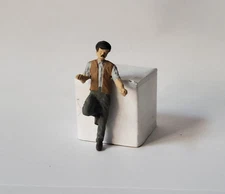 Arttista #1533 - Period Engineer on One Knee - O Scale Figure - Model Trains