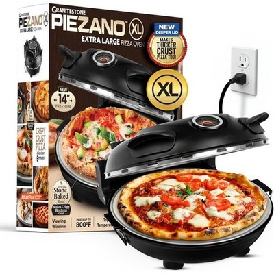 Granitestone PIEZANO 12 Inch Electric Indoor Pizza Oven Heats up to 800˚F, Pizza