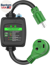 Surge Protector 30 Amp to 110 Volt RV Adapter Cord with Overload Protection, NEM