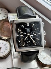 TAG Heuer Monaco CW2111 Calibre 17 Automatic Chronograph Black Dial 38mm Square