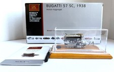 Beautiful 1/18 CMC 1938 Bugatti 57 SC Motor Engine in Showcase  M-112