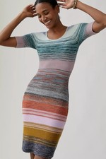 Anthropologie Space-dyed Knit Midi Sweater Dress Multicolor Extra Small XS