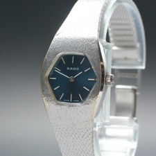 [ EXC Rado 332 Quadrante Blu Vintage Mano a Carica Argento Donna Orologio Da