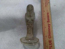 7/2 8D Ancient Egyptian Late Kingdom Shabti 600-300 bc. Base Included.
