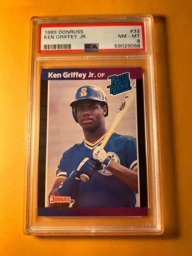 PSA 8 1989 DONRUSS #33 KEN GRIFFEY JR ROOKIE RC CARD