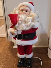 VTG Santa Animatronic Telco Christmas 1987 Motion Red Bell Tested & Working 23"