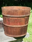 Rare Large Antique Armour's White Cloud Shortening Banded WOODEN Shipping Bucket — photo 1