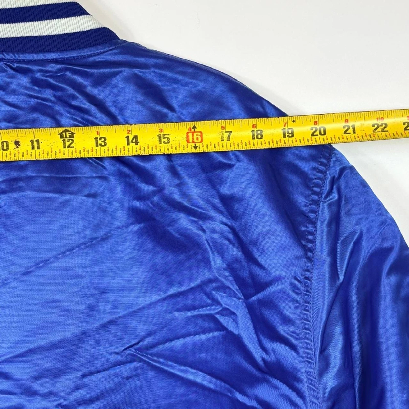 Rare Vintage LA Dodgers Starter Satin Bomber Jacket MLB Blue White XL 90s image 6