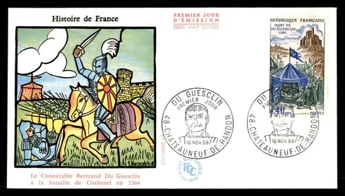 Mayfairstamps France FDC 1968 Mort de Du Guesclin Knight First Day Cover aax_473