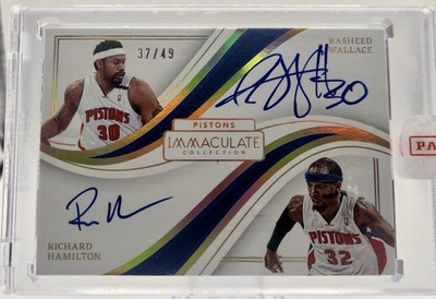 2022-2023 Panini Immaculate Richard Hamilton/Rasheed Wallace Dual  ON CARD Auto