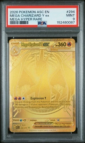 2026 POKEMON ASC EN-ASCENDED HEROES MEGA HYPER RARE MEGA CHARIZARD Y EX PSA 9