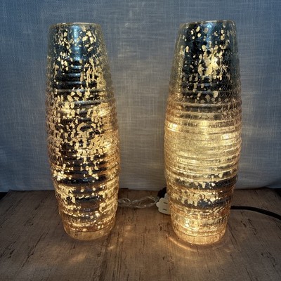 Mercury Crackle Pre Lit Hurricane Light Lamp Vase Pink And Silver 12  Set Of 2