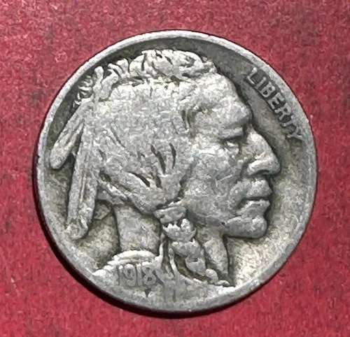 1918 US Buffalo Nickel! "Philadelphia" Mint! FINE! Old US Coin!