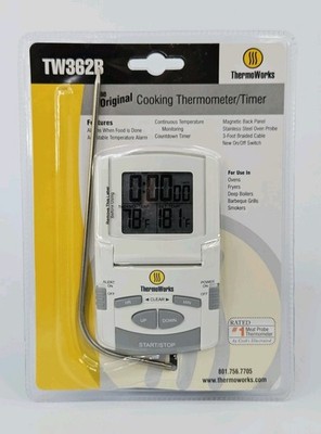 ThermoWorks TW362B Digital Display Kitchen Cooking Thermometer/Timer Monitor NIB