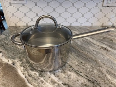 Wolfgang Puck Café Collection 3qt Stainless Steel Saucepan w/ Lid 18/10