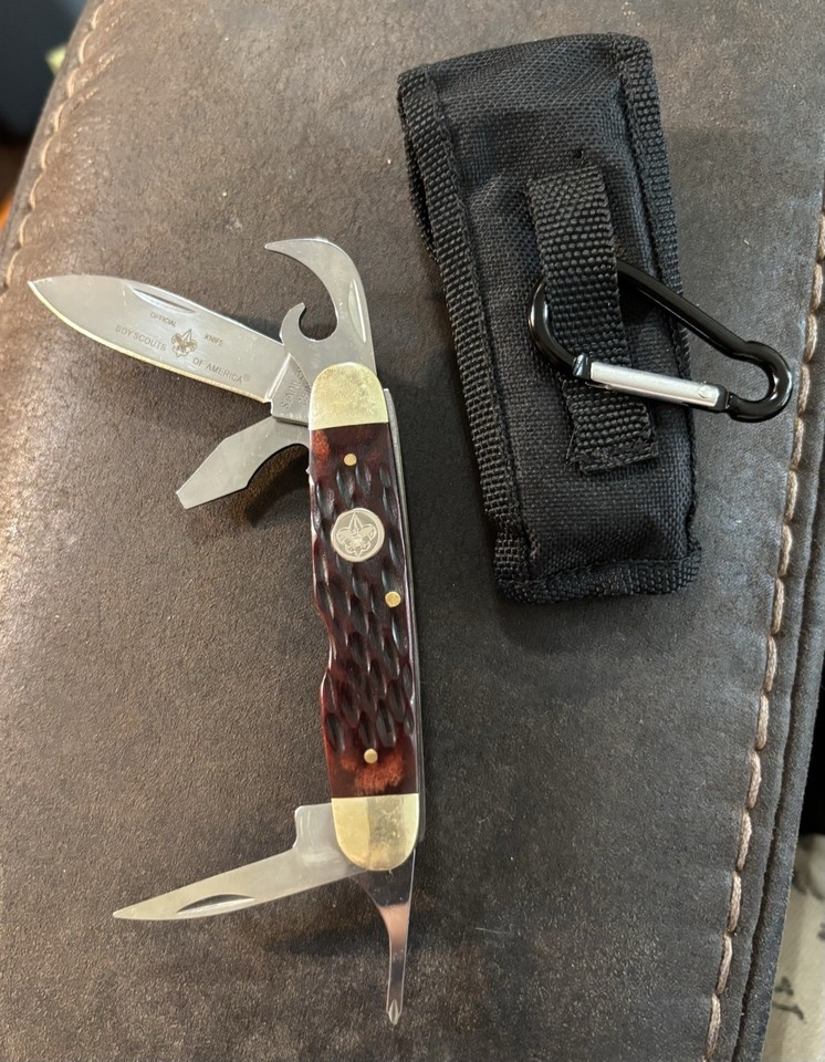 Vintage Stainless Official BSA Boy Scouts Folding Pocket Knife Multi-Tool