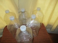 6 Empty Plastic Gallon Water Jugs 1 Gallon Each With Lids, Arts/Crafts.garden