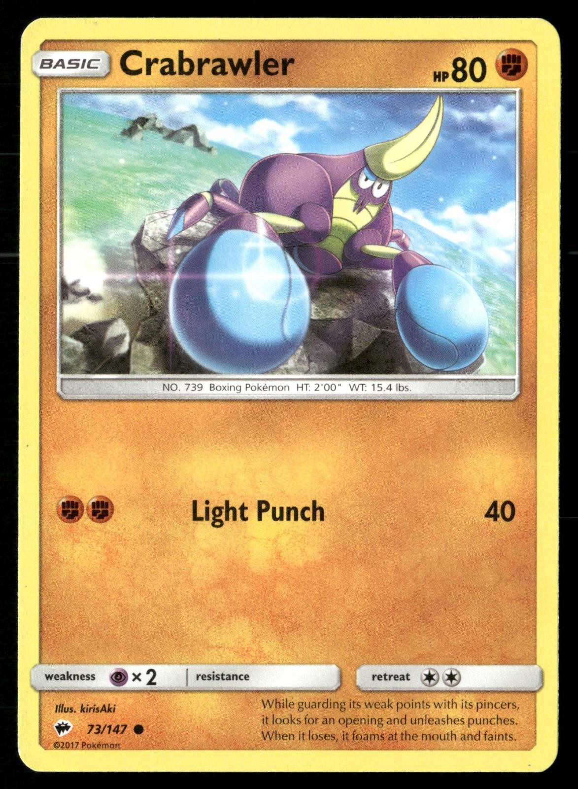 Crabrawler 73/147 Common Burning Shadows Pokemon LP