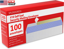 10 Envelopes Letter Size Self Seal 100 Business Mailing Security Peel and Sea