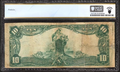 1902 $10 FIRST NATIONAL BANKNOTE CURRENCY SHELBY NEBRASKA PCGS 15 CH FINE (018E) - Picture 2 of 2
