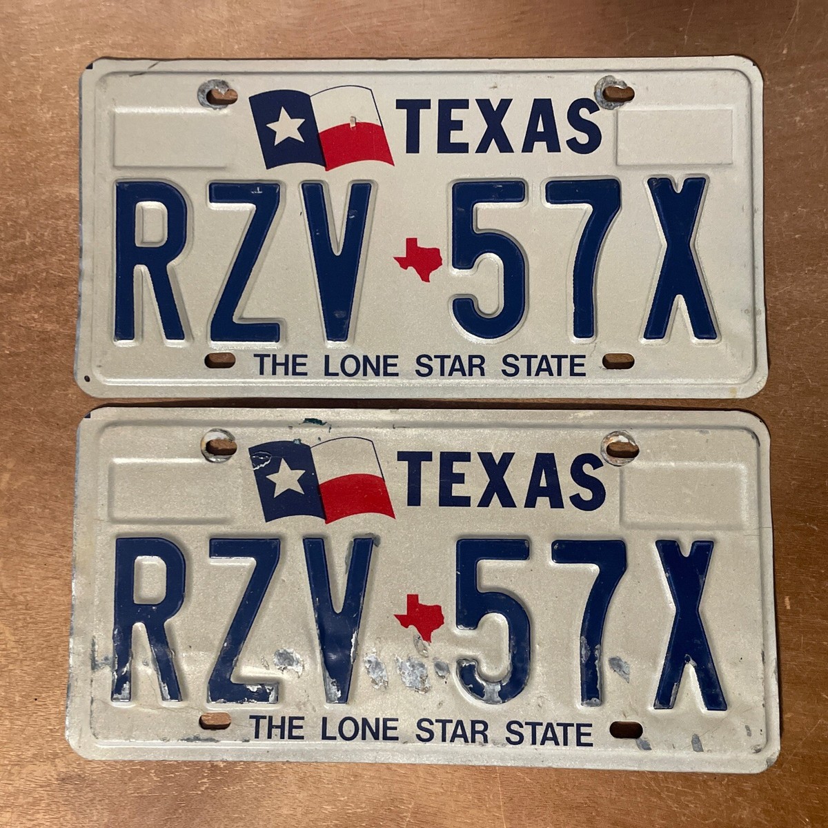 1990s Texas License Plate Pair # RZV-57X | eBay