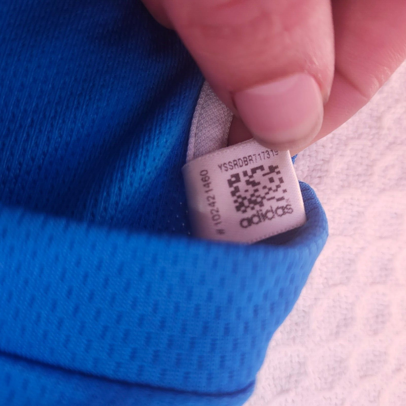 Adidas Mens Blue Soccer Shirt W/white trim Size L image 9