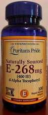 Vitamin E 400IU d-Alpha Tocopheryl 100 Softgels Antioxidant Immune Support