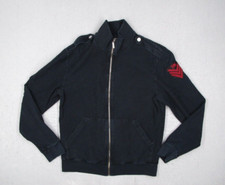 Juicy Couture Jacket Women Medium Black Full Zip Epaulettes Military Made in USA