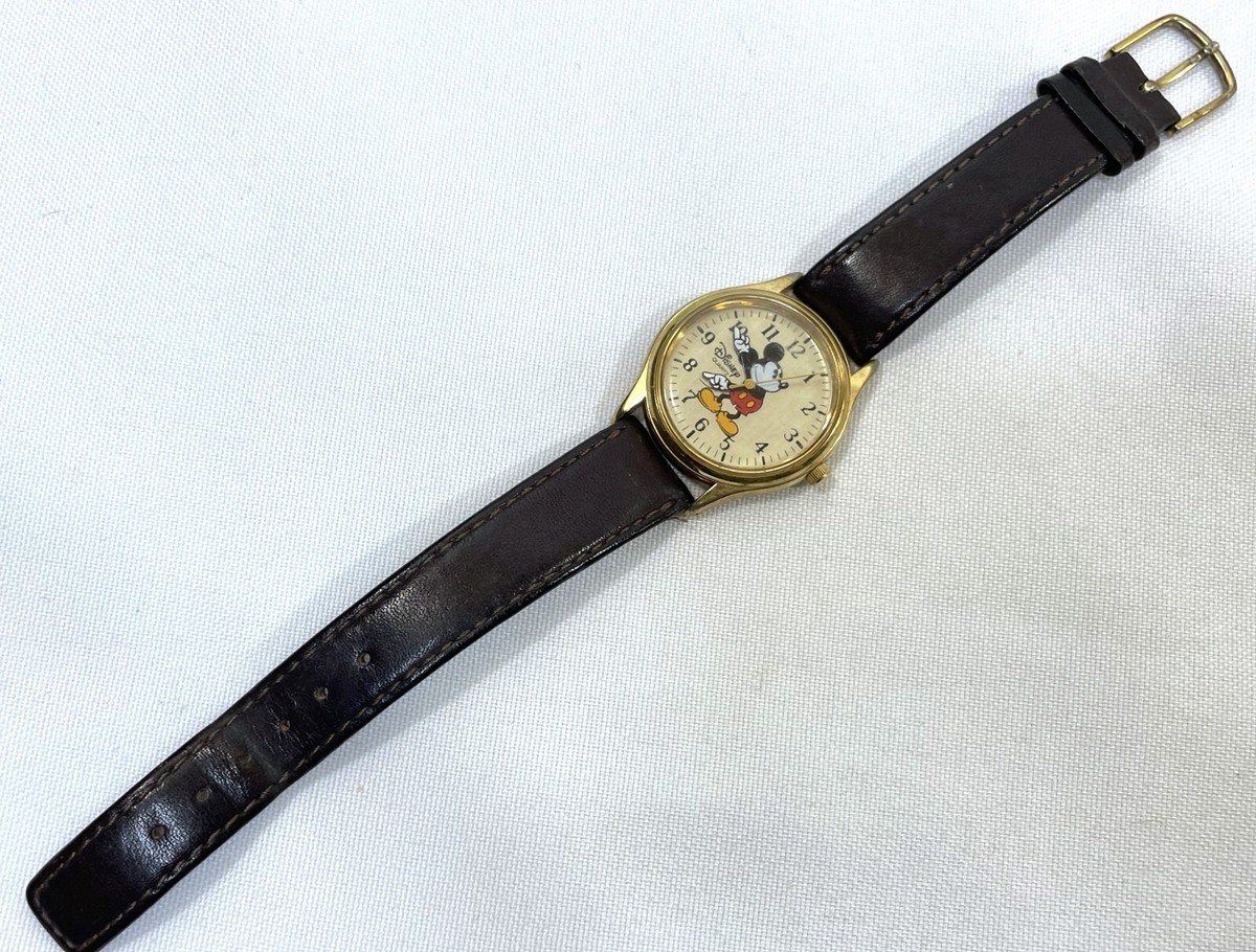 Mickey Mouse Disney Time Works Watch Japan Movement Leather 