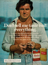 1977 Vintage Print Ad Winston Filters Cigarettes Don't tell me taste Man Chest