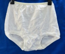VTG UNDERSCORE BRIEFS Soft Thin WHITE COTTON KNIT Granny Panties LEG BAND sz 6
