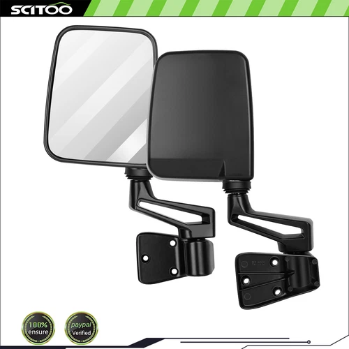 Manual Rear View Mirrors For 1987-02 Jeep Wrangler Passenger Driver Side Pair