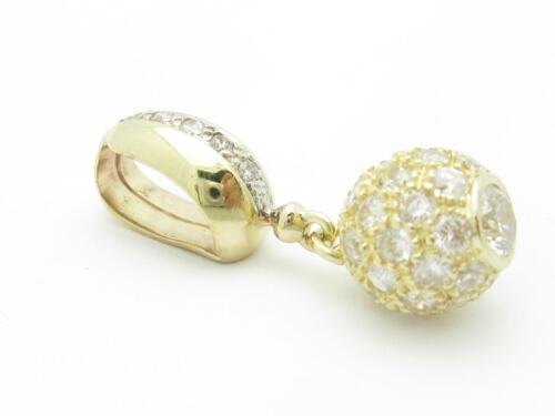 14k Yellow Gold & Cubic Zirconia Disco Ball Design Charm Pendant Necklace Gift - Picture 1 of 1