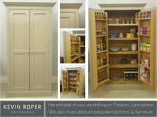 Double Kitchen Drinks Cupboard 2 Door Hand Painted Oak & Tulip Wood 