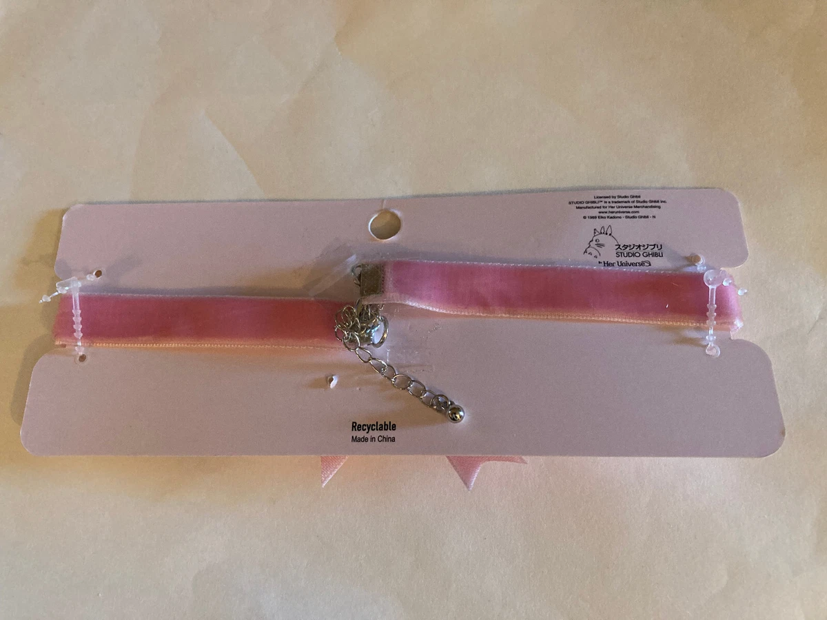 NEW Studio Ghibli Kiki's Delivery Service Jiji Charm Pink Bow Choker  Necklace | eBay