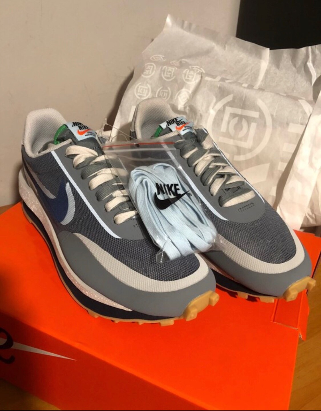 SACAI X NIKE Nike LD Waffle x sacai x Clot "Kiss of Death" Cool Grey