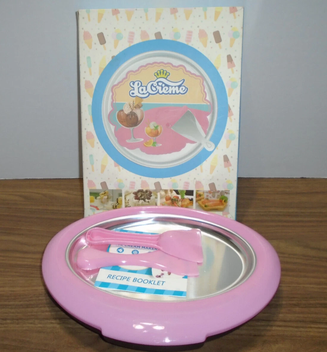 La Creme The Magic Pan Ice Cream Maker Roller Pink With Recipe Booklet Frozen