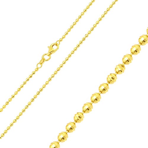 Sterling Silver 2 mm Yellow Gold Plated 