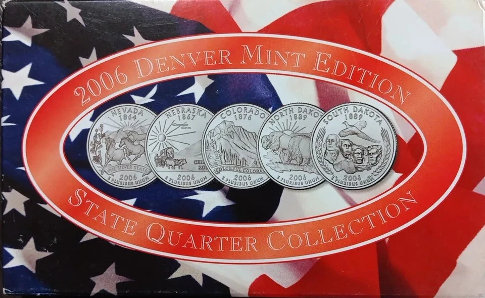 Lot of 5 State Quarter Sets 2006 Gold Platinum Denver Philadelphia 2007 Platinum - Image 3 of 4