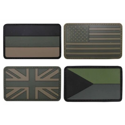 MFH Klettabzeichen Deutschland USA GB UK CZ Abzeichen Gummi 3D Patch Flagge Fahne