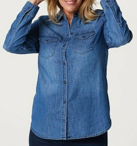 NWT NYDJ Midtown Shirt -Bay Blue Wash 