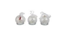 SET OF 3 COLOR CHANGING GLASS ORNAMENTS W/TIMERS  GIFT BOX H192700
